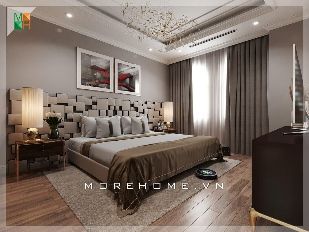Ấn tượng với mẫu thiết kế nội thất phòng ngủ độc đáo, lạ mắt cho chung cư, nhà phố, biệt thự tone màu trầm đẳng cấp. Mẫu thiết kế nội thất biệt thự đẹp