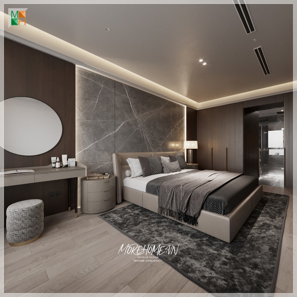 Tab đầu giường tròn hiện đại có các ngăn cất trữ được những món đồ nhỏ, trang trí tô điểm thẩm mỹ cho không gian